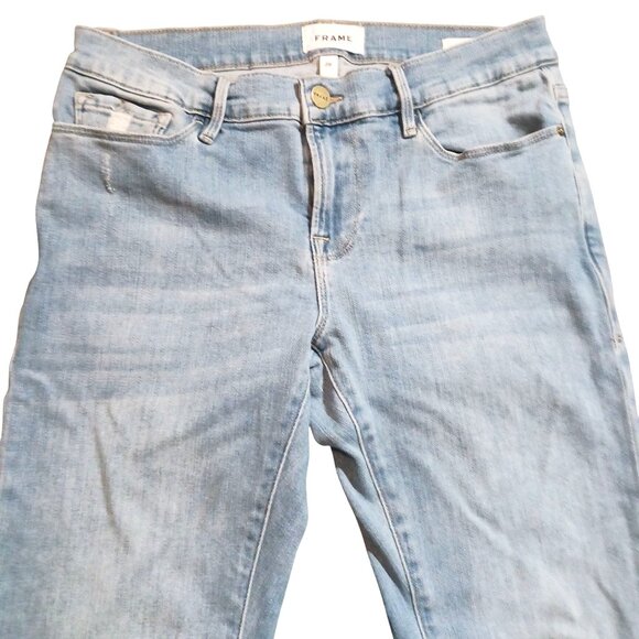 Frame Le Garcon‎ Low-Rise Light Blue Jeans Women's Size 26 Slim Fit - Picture 3 of 12